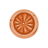 Round cookies with orange. An isolated cookie on a white background. Single cookie icon vector