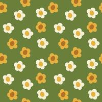 The spring and summer pattern. Seamless floral pattern for textiles, wrapping paper, wallpaper. Green background and daisies vector