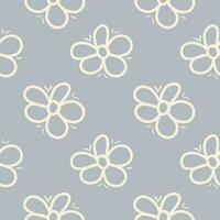 The spring and summer pattern. Seamless floral pattern for textiles, wrapping paper, wallpaper. Blue background and white daisies vector