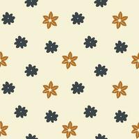 Seamless floral pattern for textiles, wrapping paper, wallpaper. The spring and summer pattern. Beige background with flowers vector