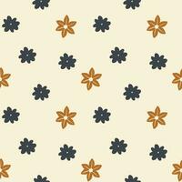 Seamless floral pattern for textiles, wrapping paper, wallpaper. The spring and summer pattern. Beige background with flowers vector