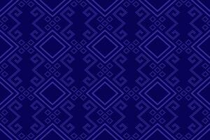 Indigo navy blue geometric traditional ethnic pattern Ikat seamless pattern border abstract design for fabric print cloth dress carpet curtains and sarong Aztec African Indian Indonesian vector