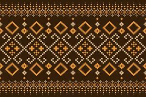 Nature vintages cross stitch traditional ethnic pattern paisley flower Ikat background abstract Aztec African Indonesian Indian seamless pattern for fabric print cloth dress carpet curtains and sarong vector