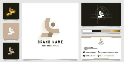 Letter jL or Yi monogram logo with business card design vector