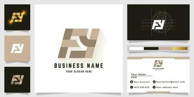 Letter FY or EY monogram logo with business card design vector