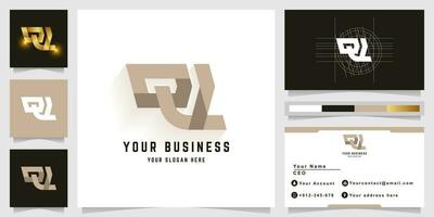 Letter QL or QJL monogram logo with business card design vector