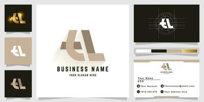 Letter tL or AL monogram logo with business card design vector