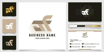 Letter Jf or SF monogram logo with business card design vector