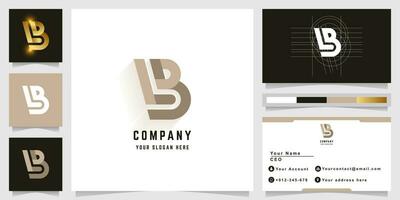 Letter LB or BL monogram logo with business card design vector