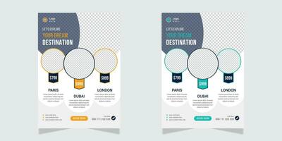 Travel Flyer Design Holiday Template vector