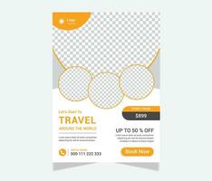 Travel Flyer Design Holiday Template vector