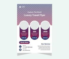 Travel Flyer Design Holiday Template vector