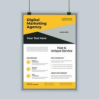 Digital marketing agency flyer design template vector