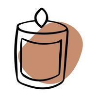 Doodle candle. Christmas candle. Comfort, hygge vector