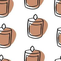 Seamless pattern Doodle candle. Christmas candle. Comfort, hygge vector