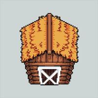 Pixel art illustration Barn. Pixelated Barn. Farm Barn pixelated for the pixel art game and icon for website and video game. old school retro. vector