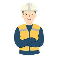 electrical engineer arms crossed illustration vector