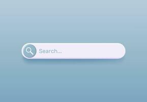 3D Search Bar Blank Isolated. Browser Button Template for Website, Application and UI. Navigation Search for Apps. Search Form Render with Shadow on Pink Background. Vector Illustration