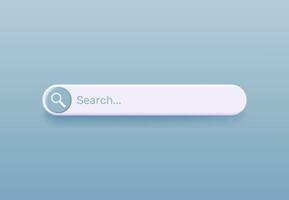 3D Search Bar Blank Isolated. Browser Button Template for Website, Application and UI. Navigation Search for Apps. Search Form Render with Shadow on Pink Background. Vector Illustration