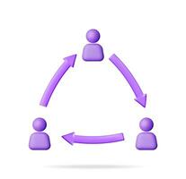 3D User Sync or Switch Symbol Isolated. Render User Exchange, Synchronization or File Transfer. User Profile with Arrows Icon. Employee Replacement or People Swap Position. Vector illustration