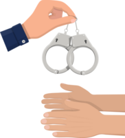 Modern metal handcuffs png