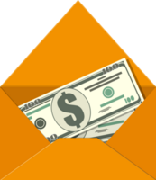 Dollar cash in envelope png