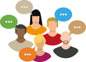 Group avatar icons with dialog speech bubbles png