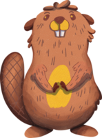 A cartoon groundhog with a big smile png