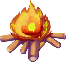 Bonfire camping fire. png