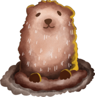uma desenho animado marmota com uma grande sorrir png