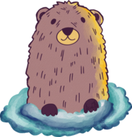 un' cartone animato marmotta con un' grande Sorridi png