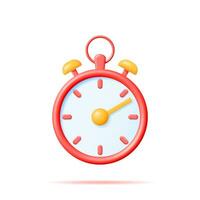 3D Analog Chronometer Timer Counter Isolated. Render Clock Stopwatch Icon. Measurement of Time, Deadline, Time-Keeping and Time Management Concept. Watch Symbol. Minimal Vector Illustration