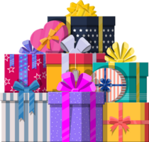 Colorful wrapped gift box png