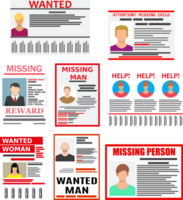 Wanted people paper poster png