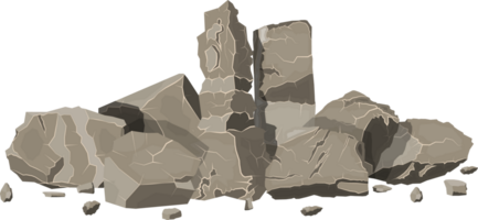 Grey stone, rock or boulder png