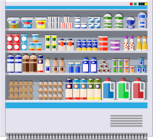 Showcase fridge for cooling dairy products. png