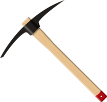 Wooden pickaxe with iron tip png