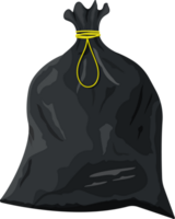 Plastic garbage bag with rope png