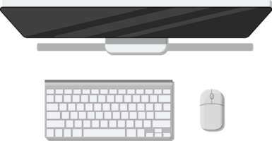 Desktop computer with keyboard and mouse png