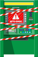 beroofd Geldautomaat met waarschuwing linten png
