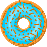 Donut cake, doughnut into glaze png