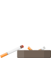 White ceramic ashtray full of smokes cigarettes png