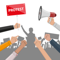 protest concept met megafoon png