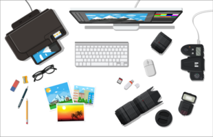 Workspace of photographer png