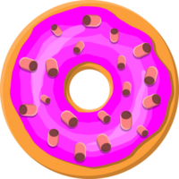 Donut cake, doughnut into glaze png