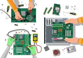 in elkaar zetten pc, persoonlijk computer hardware png