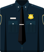 Folded blue policeman uniform with badge png