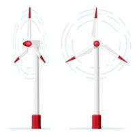 Wind turbine icon isolated on white background. Modern windmill symbol. Rotating win mill concept. Alternative renewable energy source. Flat vector illustration