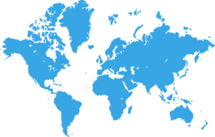 mappa del mondo blu png