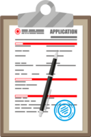 Application form paper blank with seal png